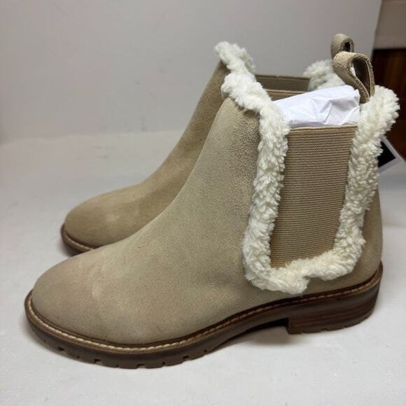 Steve Madden Womens 6.5 Tan Suede Lined Pull On Ankle Booties NIB HP7 - Picture 3 of 6